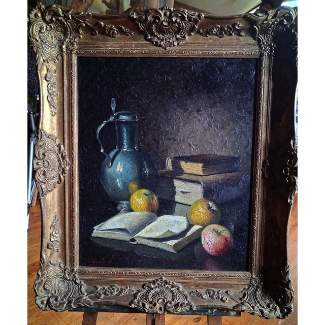 Bring an air of classic academic elegance to your home with this exquisite vintage oil painting on canvas by listed artist...
