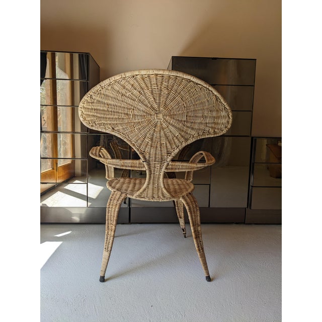 1960s 1960s Tropi-Cal Attributed to Danny Ho Fong Garden Patio Wicker Chair For Sale - Image 5 of 7