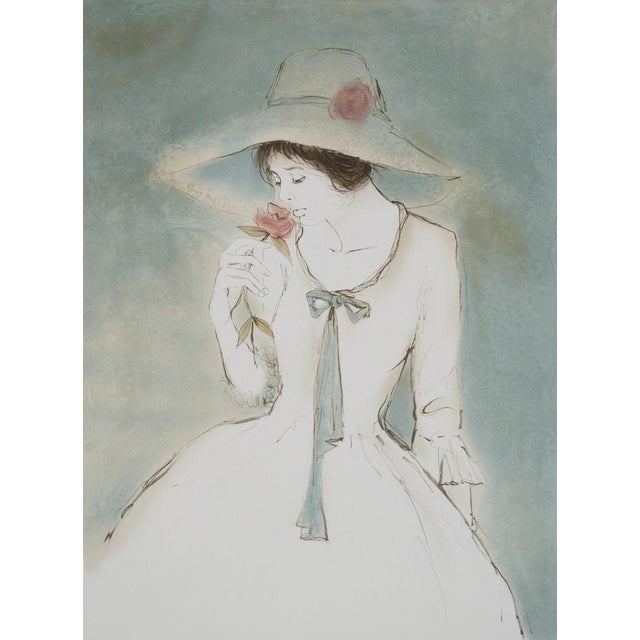 Bernard Charoy (1931-2024) Charlotte with a Rose Original color lithograph Signed in pencil Marked as Artist's Proof (EA)...