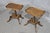 Brown English Walnut Inlaid Wine Tables, 1920, Set of 2 For Sale - Image 8 of 9