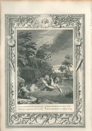 Salmacis et Hermaphrodite - Original Etching by Bernard Picart - 1742 1742