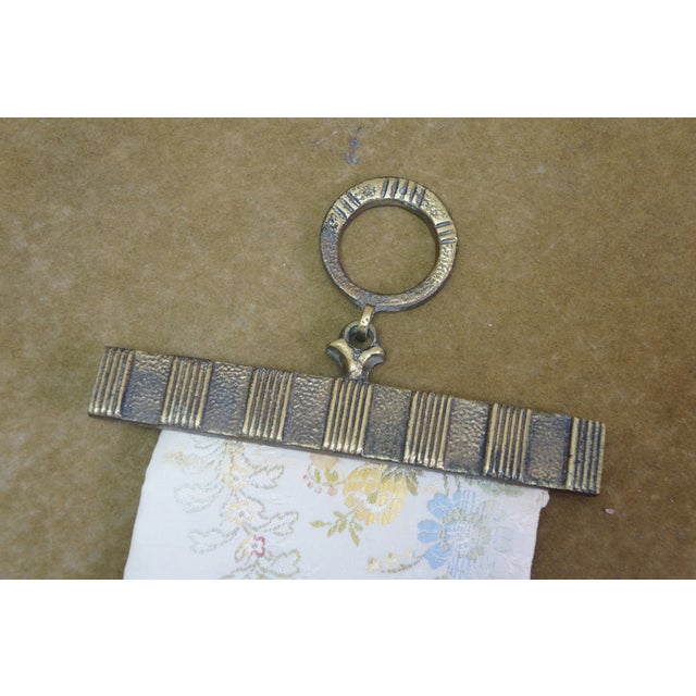 Vintage Floral Embroidered Silk Needlepoint Bell Pull Tapestry 67" For Sale - Image 4 of 15