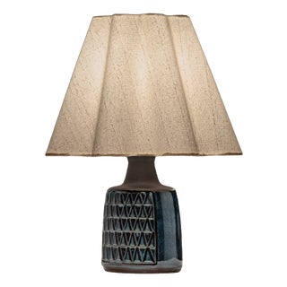 Blue Glazed Stoneware Table Lamp by Einar Johansen for Søholm Stentøj, Denmark, 1960s For Sale