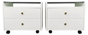 White Lacquered Nightstands by Carlo de Carli for Luigi Sormani, 1960s, Set of 2