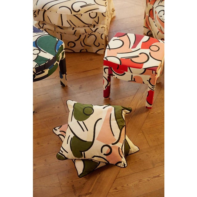 Textile Pesto Piero Ottoman by Ceraudo For Sale - Image 7 of 9