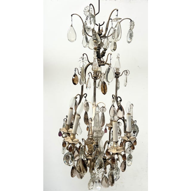 Louis XV Style Cage Chandelier with Pendants, Late 19th Century For Sale - Image 16 of 16