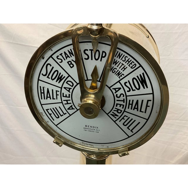 Metal Solid Brass Ships Telegraph By Bendix For Sale - Image 7 of 12