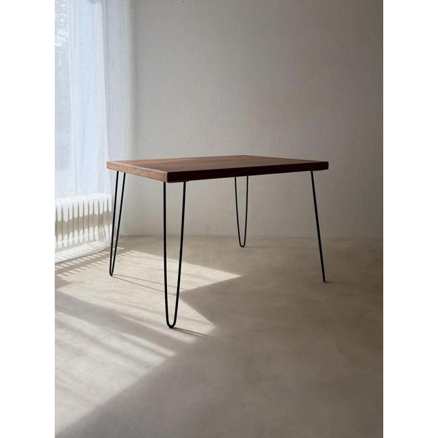 Wood Danish Teak Dining Table with Hairpin Legs, 1960s For Sale - Image 7 of 10