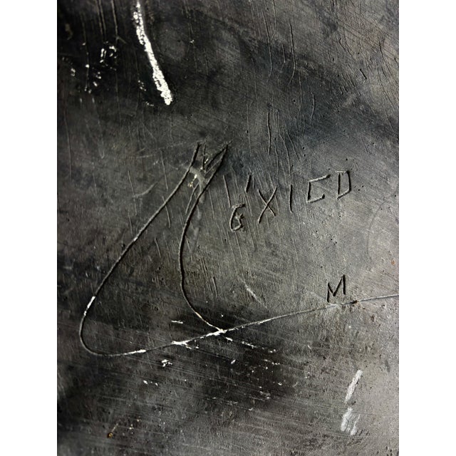 1960s Monumental Mexican Modernist Mid Century Angel Pazmino Style Aztec Inca Mayan Calendar Clay Wall Hanging Art Sculpture Bronze For Sale - Image 5 of 8