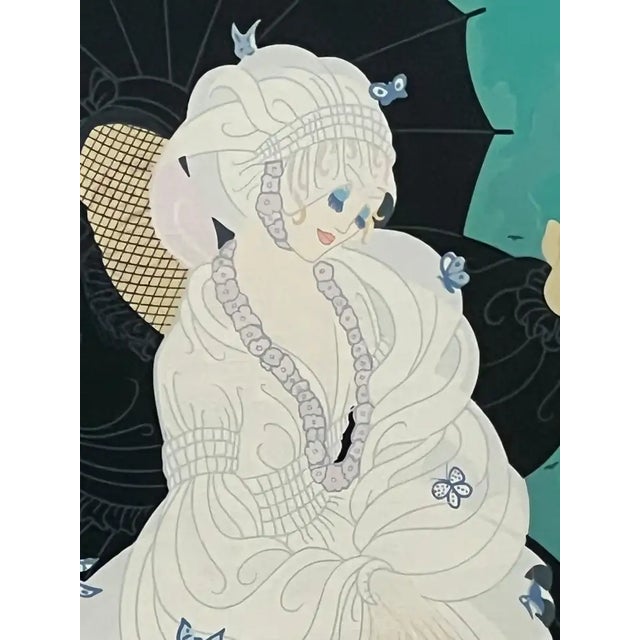 Textile Erte - Romain De Tirtoff Erte 1985 Debutante Silk Screen Serigraph Limited Edition of 300 Signed & Framed 1985 For Sale - Image 7 of 15