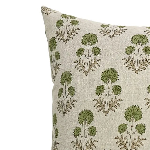 Fabdivine Floral Home Decor Cushion Cover 14x14 Inch Pure Linen- Rishi For Sale - Image 4 of 4