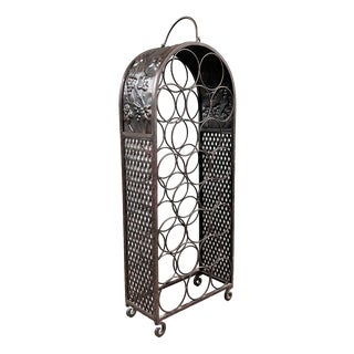 20th Century Patinated Metal Bottle Rack For Sale