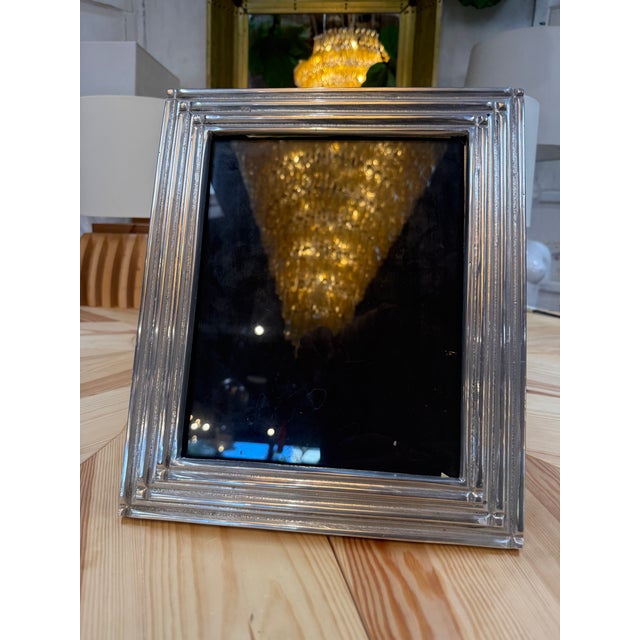 Modern Silver-Tone Stepped Picture Frame For Sale - Image 3 of 7