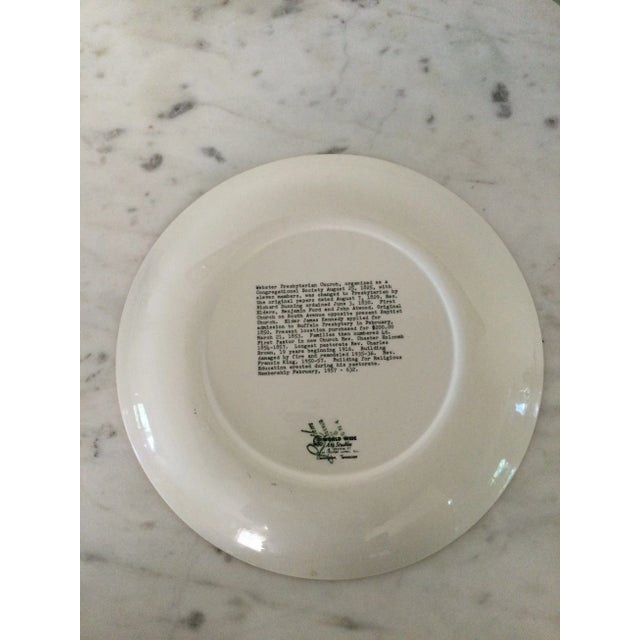 1950s Vintage Porcelain Church and Gold Edge Hand Painted Decor Plate For Sale In Orlando - Image 6 of 6