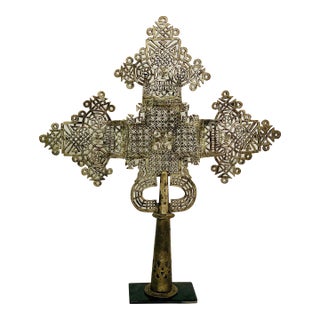 Mid-20th Century Monumental Ethiopian Coptic Processional Cross For Sale