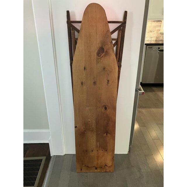 Vintage Wood Adjustable Ironing Board - 2 Heights - Flexible Tabletop For Sale - Image 10 of 10