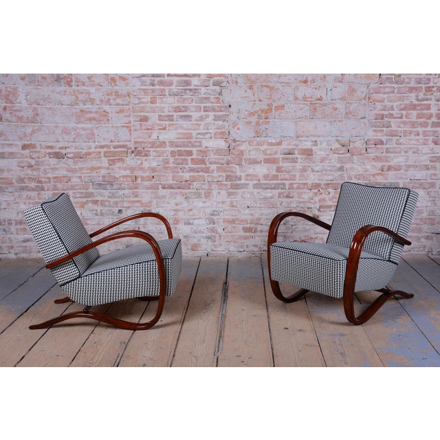 Art Deco H-269 Armchairs by J. Halabala for Up Závody, Czech, 1930s, Set of 2 For Sale - Image 9 of 13