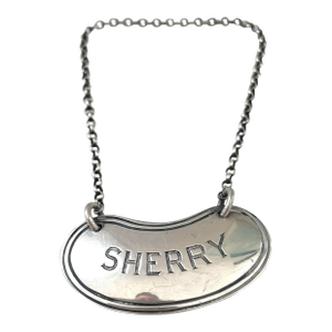 Vintage Horton & Allday Sterling Silver Decanter "Sherry" Tag - Stamped