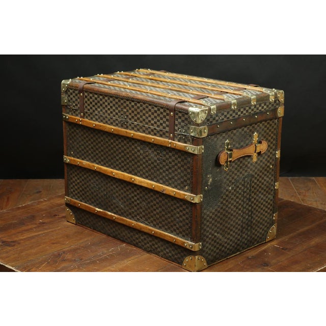 Checkered Mail Trunk, 1920s For Sale - Image 9 of 11
