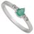 Gemstone Petite Natural Emerald & Diamond Promise Ring in 925 Sterling Silver, Size 8 For Sale - Image 7 of 12