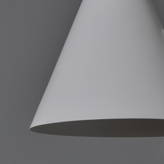 Metal Mid-Century Modern 'ZuZu' White Painted Brass Wall Sconce in the Style of Jacques Biny For Sale - Image 7 of 18