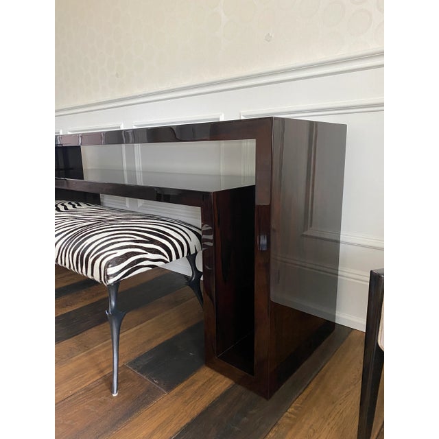 John Boone Contemporary John Boone Double Panel Console Two-Tier Wooden Table, 2015 For Sale - Image 4 of 12