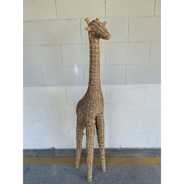 Ebanista Tall Woven Giraffe Sculpture. For Sale - Image 4 of 6