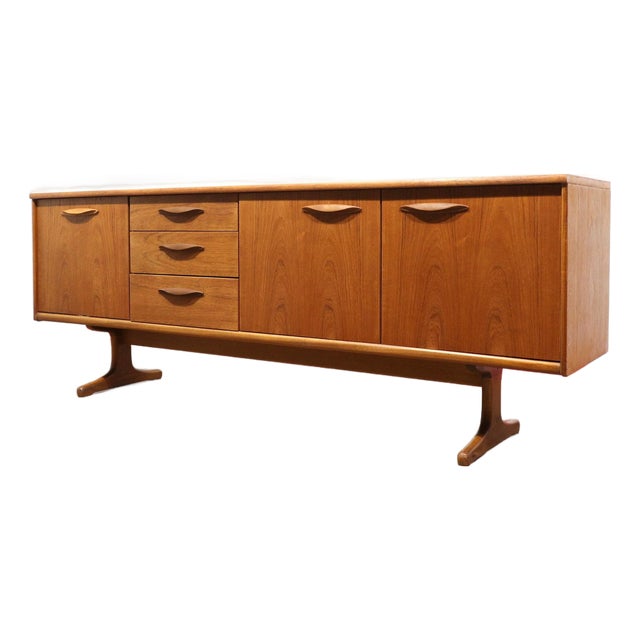 Mid Century Modern Vintage Teak Credenza Sideboard by Austinsuite Wide For Sale