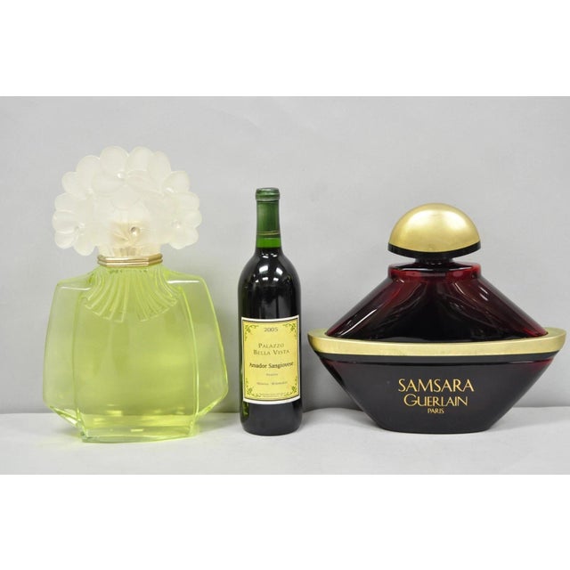 Vintage Carolina Herrera Flore Eau de Parfum Large "Factice Dummy" Display Perfume Bottle Filled with Green Colored Water....