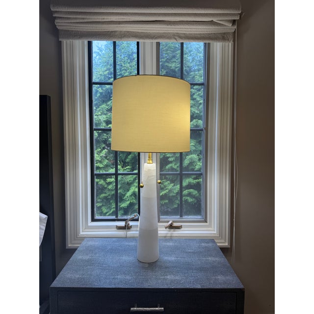 Marble and Brass Table Lamps (Pair) For Sale In New York - Image 6 of 8