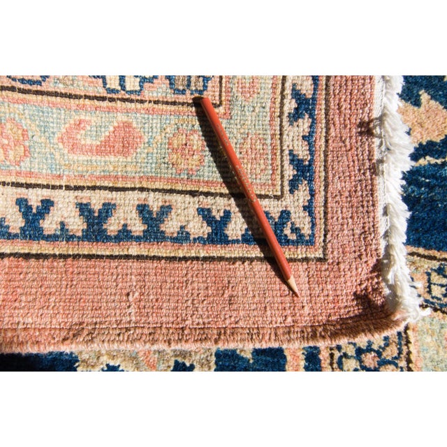 1990s Vintage Oushak Allover Salmon Navy Hand-Knotted Rug - 12’ X 18’1" For Sale - Image 9 of 10