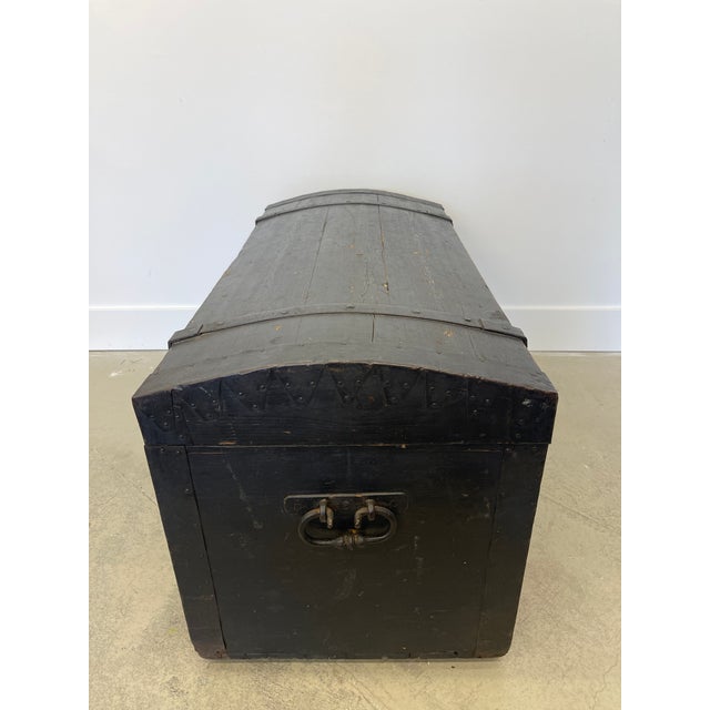 German Dome Vintage Travel Wood Trunk Circa 1800s For Sale - Image 9 of 10