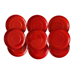 Set of 9 Red Gerz West Germany Pottery Saucers