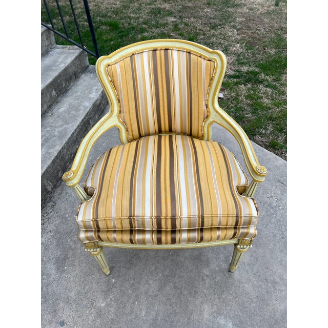 Metal Vintage Hibriten French Style Bergere Chair For Sale - Image 7 of 13
