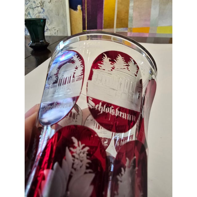 Glass Antique 19th Century Moser Bohemian Glass Architecture Goblet For Sale - Image 7 of 8