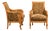 French Walnut 19th Century Bergère Chairs with Carved Arms and Zebra Upholstery For Sale