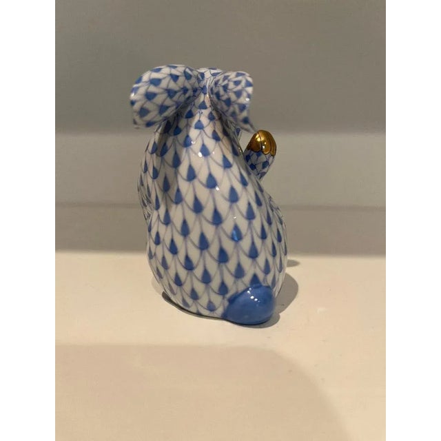 Herend Herend Blue Fishnet "Rabbit With Carrot Leaves" Figurine For Sale - Image 4 of 9