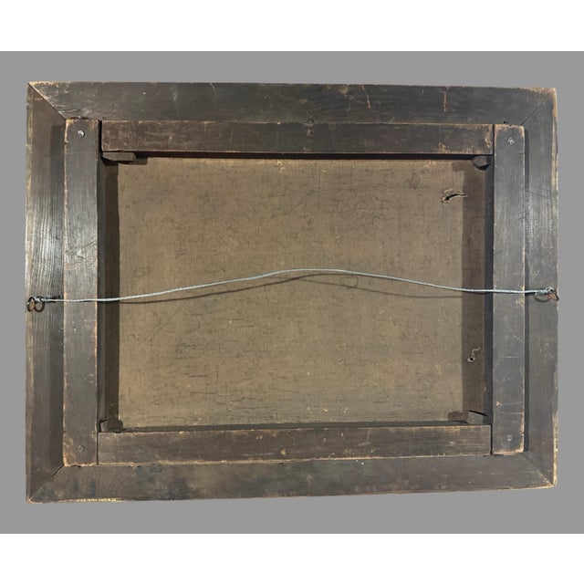 Primitive Antique Country Gilt Framed Still Life Oil Painting Canvas w Pineapple In good original condition showing some...