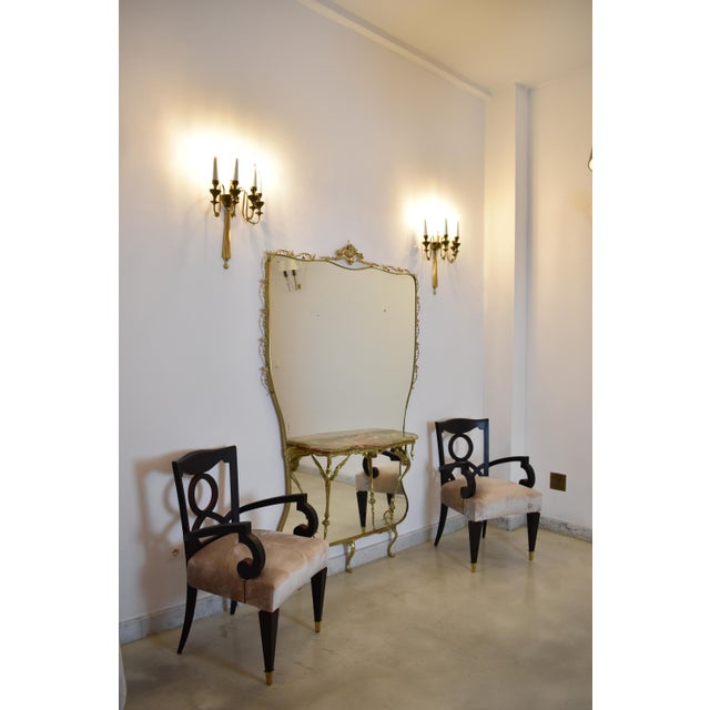 Pair of Four-Light Italian Brass Candelabra Sconces, 1940s For Sale - Image 9 of 9