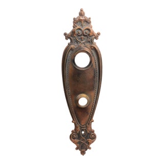 Victorian Copper Plated Entry 11.75 In. Back Plate For Sale