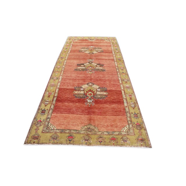 1960s Red Vintage Turkish Runner 4'7" X 10'7" For Sale - Image 9 of 10