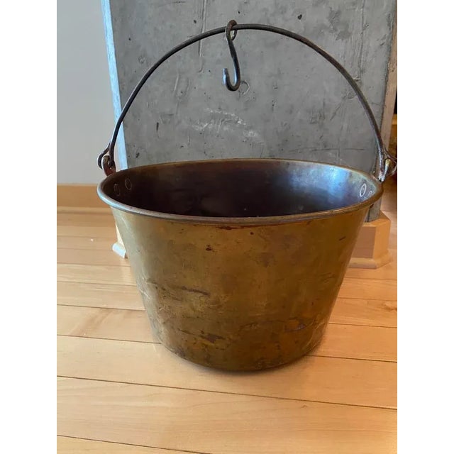 Antique Late 19th Century Brass & Iron Pail or Bucket Signed Hw Hayden the Waterbury Brass Co. For Sale - Image 13 of 13