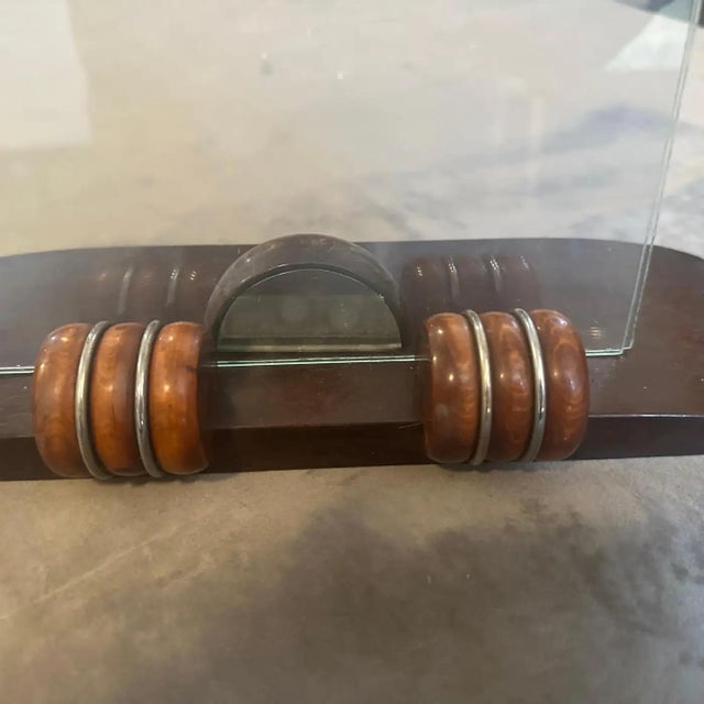 An Elegant 1930s Wood and Chromed Metal French Picture Frame For Sale - Image 12 of 16