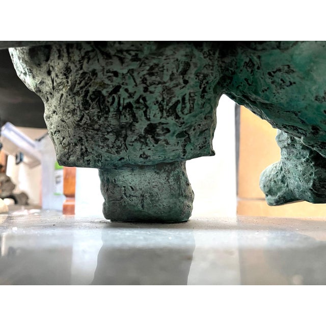 Nicky Imber, Heavy Bronze Sculpture Austrian Israeli judaica Jewish Couple Bench Nicky Imber, c.1960s For Sale - Image 10 of 16