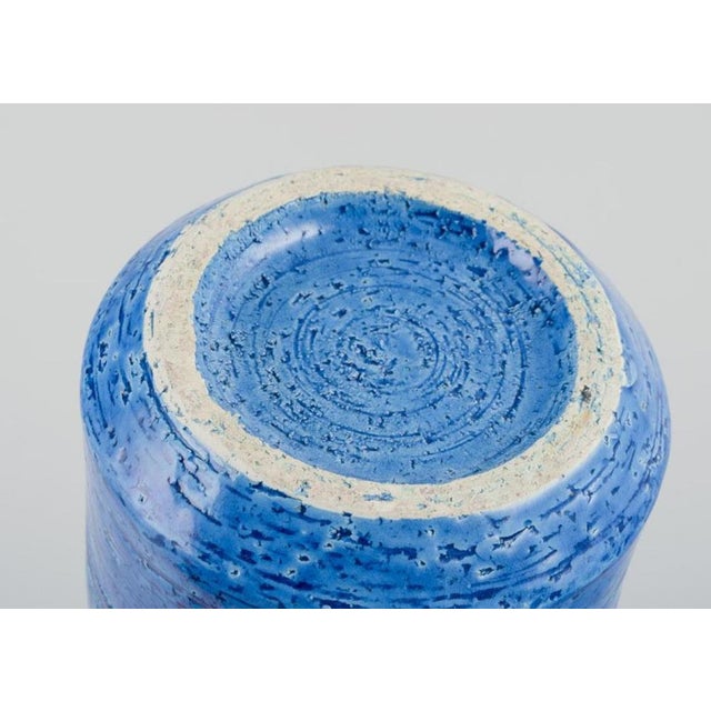 Ceramic Large Vase in Rimini Blue Glazed Ceramic by Aldo Londi for Bitossi, 1960s For Sale - Image 7 of 8