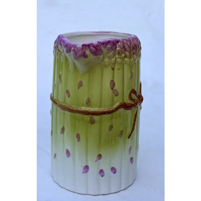 Albert Kessler and Company Majolica Asparagus Pitcher For Sale - Image 4 of 9