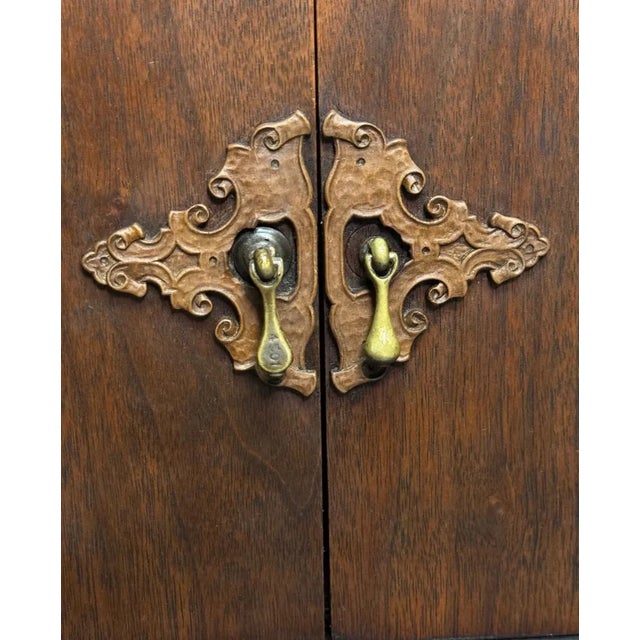 Antique Arts & Crafts / Chinoiserie Burled Walnut Cigar