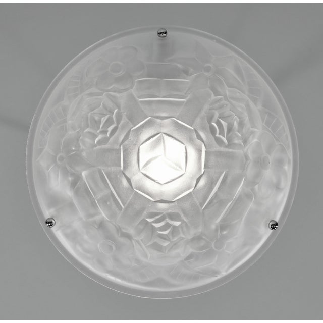 Degue French Art Deco Pendant Light 1930s - 2 Available For Sale - Image 6 of 12