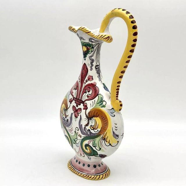 Italian Vintage MCM Italian Pottery Pedestal Cruet Vase For Sale - Image 3 of 6