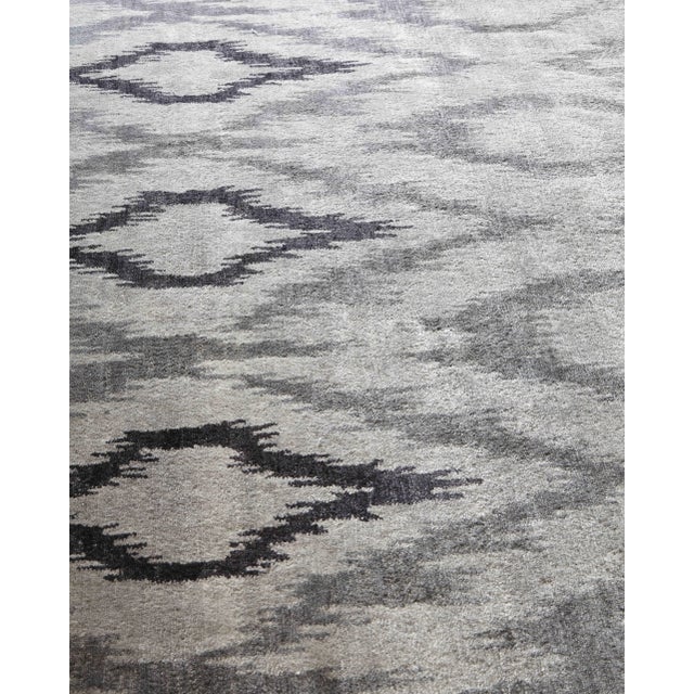 Wood Dartford Hand knotted Bamboo/Silk Silver/Charcoal Rug-8'x10'" For Sale - Image 7 of 8